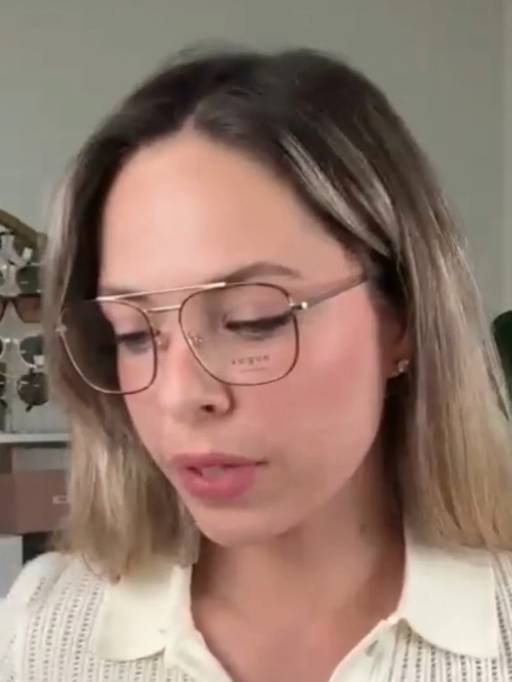 NIB Vogue Gold Tort Prescription Glasses Frames